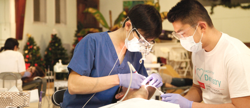 Dentistry students working in a community clinic